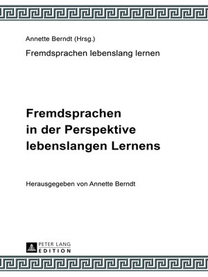 cover image of Fremdsprachen in der Perspektive lebenslangen Lernens